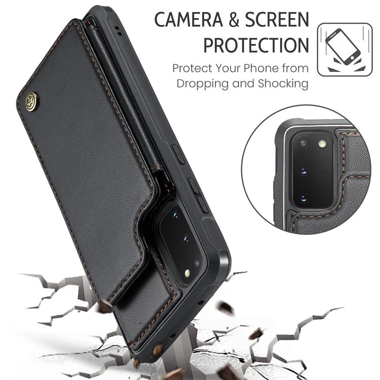 CASEME C22 Series for Samsung Galaxy S20 FE / FE 5G / S20 Lite / S20 FE 2022 Phone Case with 5 Card Slots Kickstand
