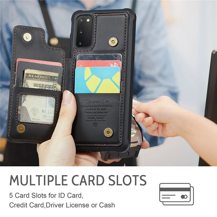 CASEME C22 Series for Samsung Galaxy S20 FE / FE 5G / S20 Lite / S20 FE 2022 Phone Case with 5 Card Slots Kickstand
