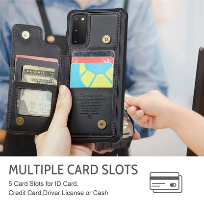 CASEME C22 Series for Samsung Galaxy S20 FE / FE 5G / S20 Lite / S20 FE 2022 Phone Case with 5 Card Slots Kickstand