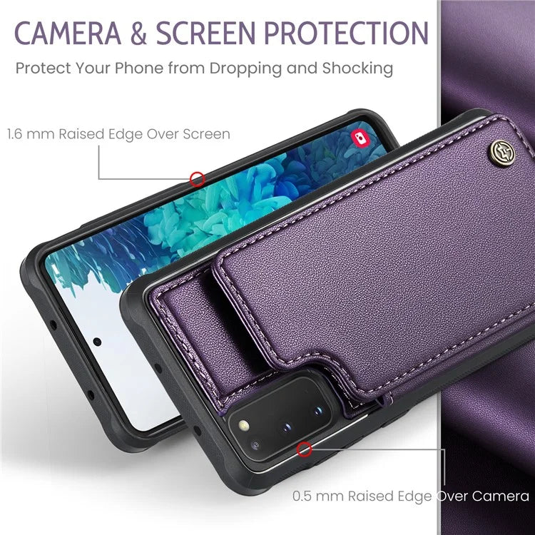 CASEME C22 Series for Samsung Galaxy S20 FE / FE 5G / S20 Lite / S20 FE 2022 Phone Case with 5 Card Slots Kickstand