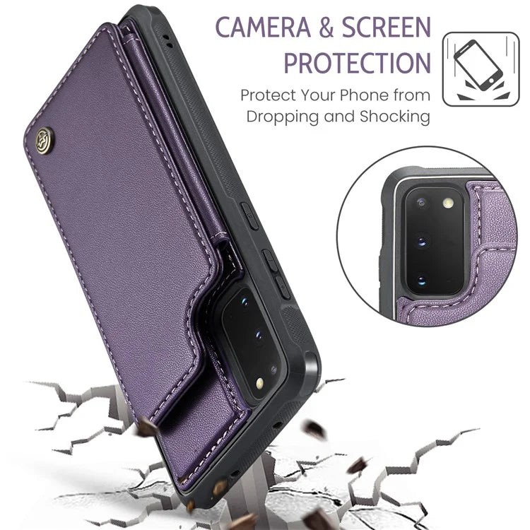 CASEME C22 Series for Samsung Galaxy S20 FE / FE 5G / S20 Lite / S20 FE 2022 Phone Case with 5 Card Slots Kickstand