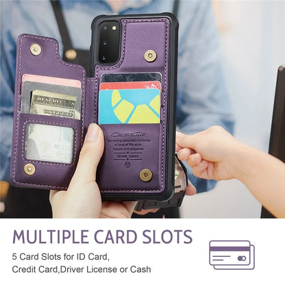 CASEME C22 Series for Samsung Galaxy S20 FE / FE 5G / S20 Lite / S20 FE 2022 Phone Case with 5 Card Slots Kickstand