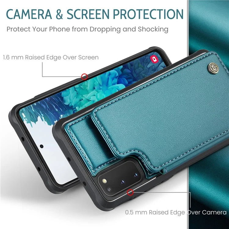 CASEME C22 Series for Samsung Galaxy S20 FE / FE 5G / S20 Lite / S20 FE 2022 Phone Case with 5 Card Slots Kickstand