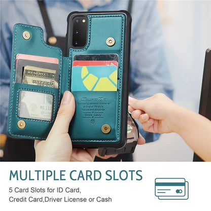 CASEME C22 Series for Samsung Galaxy S20 FE / FE 5G / S20 Lite / S20 FE 2022 Phone Case with 5 Card Slots Kickstand