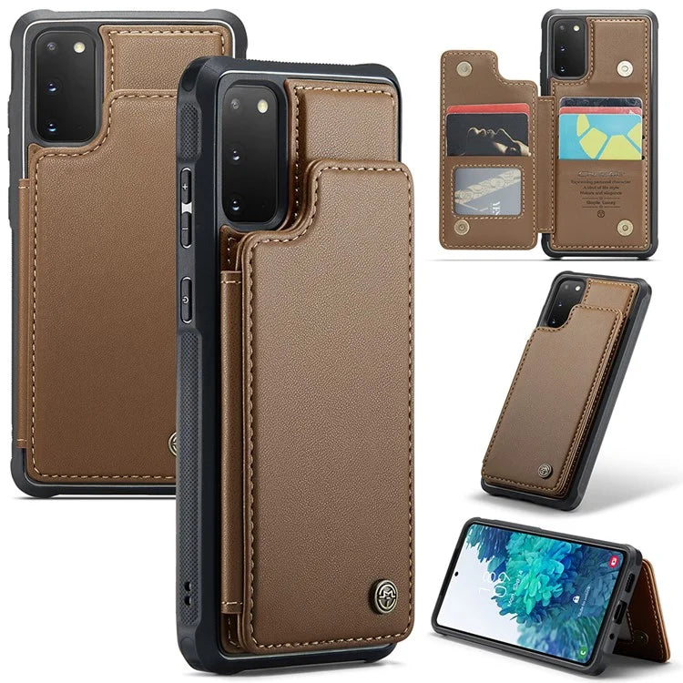 CASEME C22 Series for Samsung Galaxy S20 FE / FE 5G / S20 Lite / S20 FE 2022 Phone Case with 5 Card Slots Kickstand