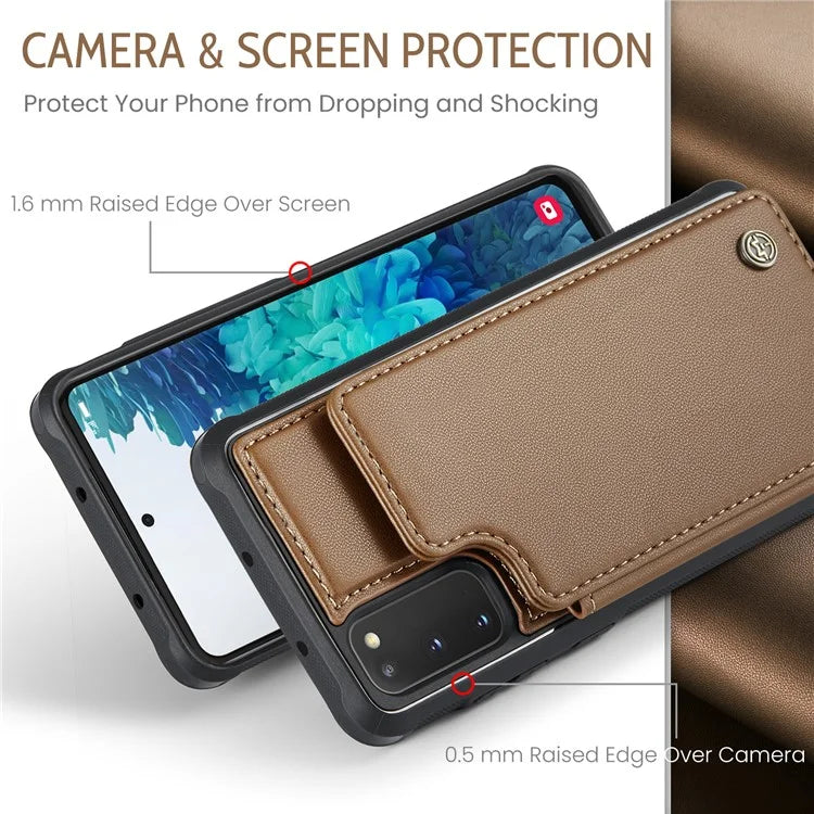 CASEME C22 Series for Samsung Galaxy S20 FE / FE 5G / S20 Lite / S20 FE 2022 Phone Case with 5 Card Slots Kickstand