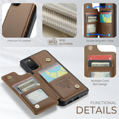 CASEME C22 Series for Samsung Galaxy S20 FE / FE 5G / S20 Lite / S20 FE 2022 Phone Case with 5 Card Slots Kickstand