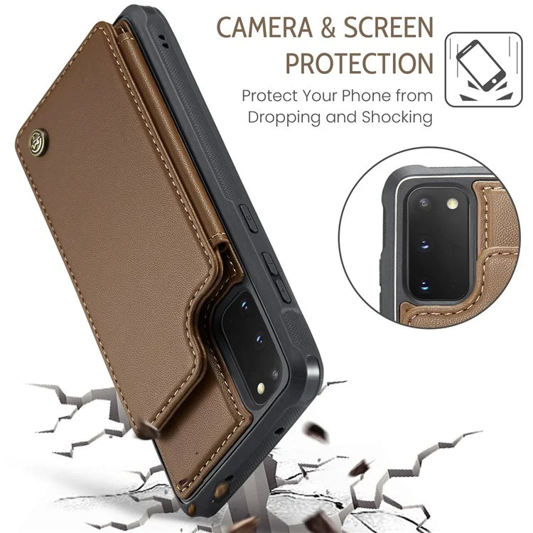 CASEME C22 Series for Samsung Galaxy S20 FE / FE 5G / S20 Lite / S20 FE 2022 Phone Case with 5 Card Slots Kickstand