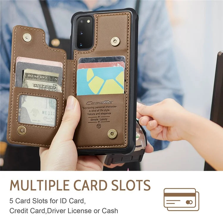 CASEME C22 Series for Samsung Galaxy S20 FE / FE 5G / S20 Lite / S20 FE 2022 Phone Case with 5 Card Slots Kickstand