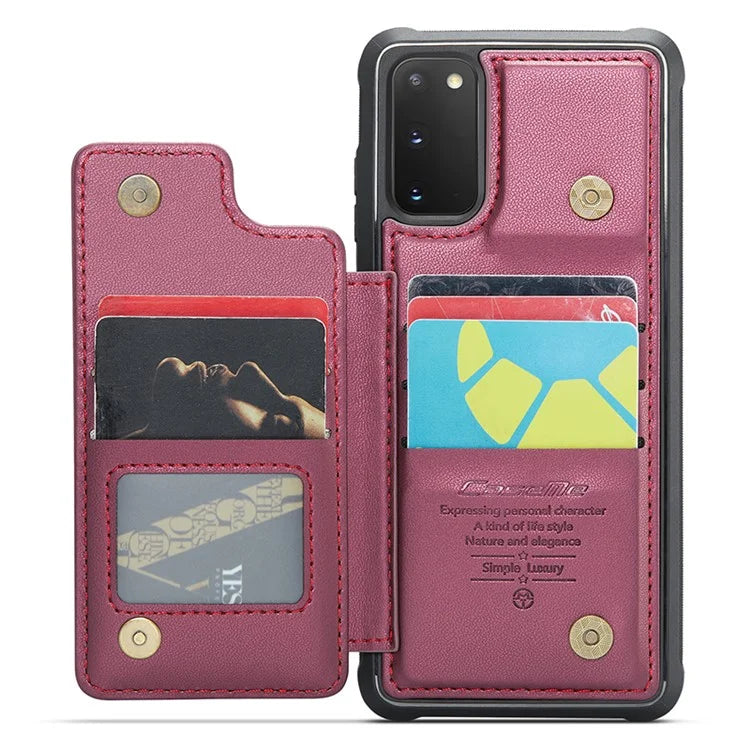 CASEME C22 Series for Samsung Galaxy S20 FE / FE 5G / S20 Lite / S20 FE 2022 Phone Case with 5 Card Slots Kickstand