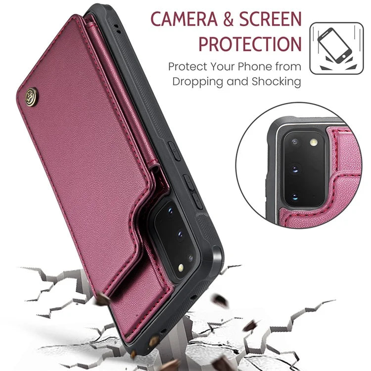 CASEME C22 Series for Samsung Galaxy S20 FE / FE 5G / S20 Lite / S20 FE 2022 Phone Case with 5 Card Slots Kickstand