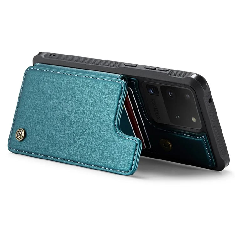 CASEME C22 Series for Samsung Galaxy S20 Ultra Case Leather+TPU Phone Cover with 5 Card Slots