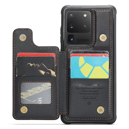CASEME C22 Series for Samsung Galaxy S20 Ultra Case Leather+TPU Phone Cover with 5 Card Slots