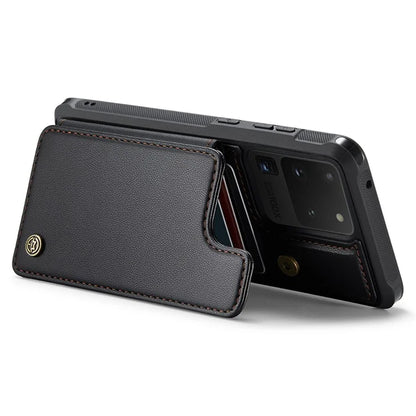 CASEME C22 Series for Samsung Galaxy S20 Ultra Case Leather+TPU Phone Cover with 5 Card Slots