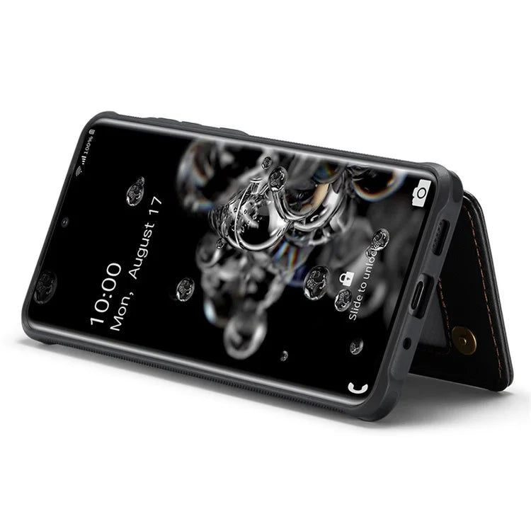 CASEME C22 Series for Samsung Galaxy S20 Ultra Case Leather+TPU Phone Cover with 5 Card Slots