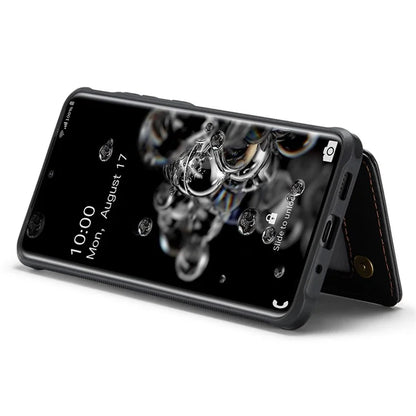 CASEME C22 Series for Samsung Galaxy S20 Ultra Case Leather+TPU Phone Cover with 5 Card Slots