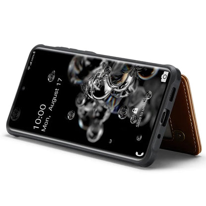 CASEME C22 Series for Samsung Galaxy S20 Ultra Case Leather+TPU Phone Cover with 5 Card Slots