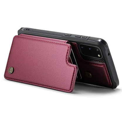 CASEME C22 Series for Samsung Galaxy S20 4G / 5G Case Card Holder Kickstand Leather+TPU Cover