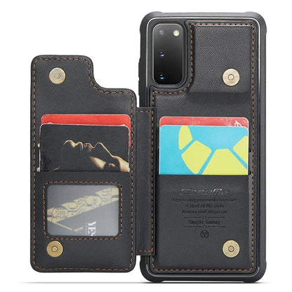 CASEME C22 Series for Samsung Galaxy S20 4G / 5G Case Card Holder Kickstand Leather+TPU Cover