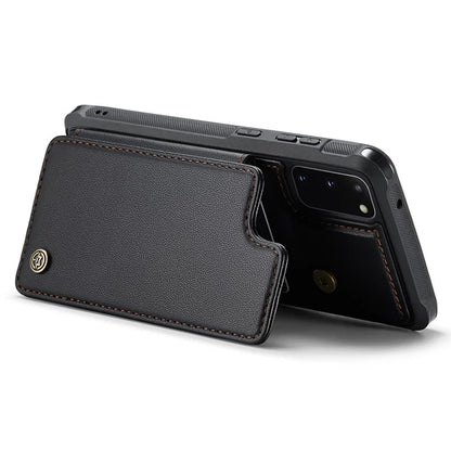 CASEME C22 Series for Samsung Galaxy S20 4G / 5G Case Card Holder Kickstand Leather+TPU Cover