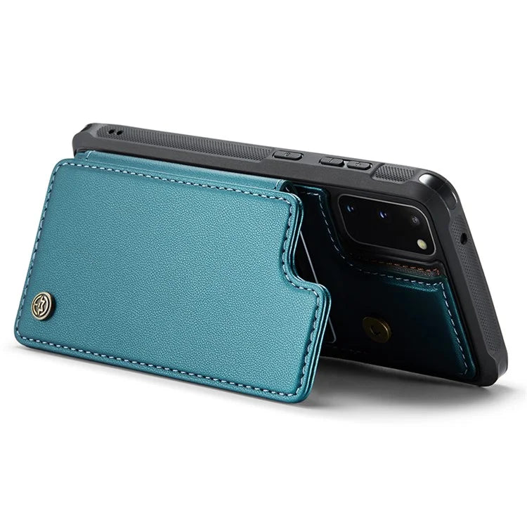CASEME C22 Series for Samsung Galaxy S20 4G / 5G Case Card Holder Kickstand Leather+TPU Cover