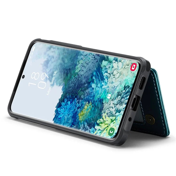 CASEME C22 Series for Samsung Galaxy S20 4G / 5G Case Card Holder Kickstand Leather+TPU Cover