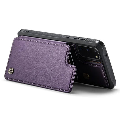 CASEME C22 Series for Samsung Galaxy S20 4G / 5G Case Card Holder Kickstand Leather+TPU Cover