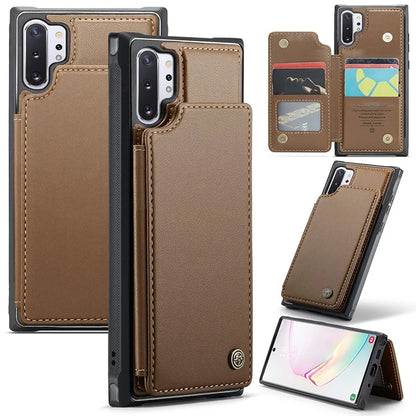 CASEME C22 Series for Samsung Galaxy Note 10 Plus 4G Case RFID Blocking Card Holder Kickstand Cover