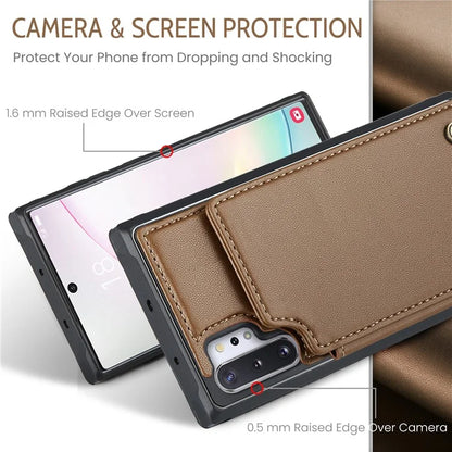 CASEME C22 Series for Samsung Galaxy Note 10 Plus 4G Case RFID Blocking Card Holder Kickstand Cover