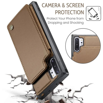 CASEME C22 Series for Samsung Galaxy Note 10 Plus 4G Case RFID Blocking Card Holder Kickstand Cover