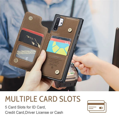 CASEME C22 Series for Samsung Galaxy Note 10 Plus 4G Case RFID Blocking Card Holder Kickstand Cover
