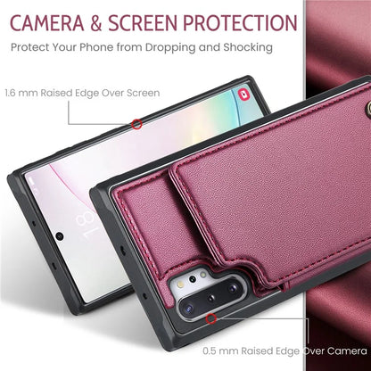 CASEME C22 Series for Samsung Galaxy Note 10 Plus 4G Case RFID Blocking Card Holder Kickstand Cover