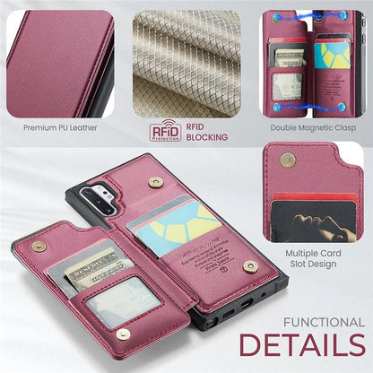 CASEME C22 Series for Samsung Galaxy Note 10 Plus 4G Case RFID Blocking Card Holder Kickstand Cover