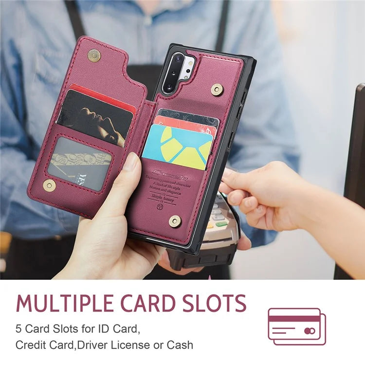 CASEME C22 Series for Samsung Galaxy Note 10 Plus 4G Case RFID Blocking Card Holder Kickstand Cover