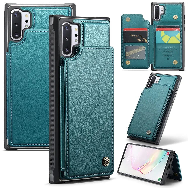 CASEME C22 Series for Samsung Galaxy Note 10 Plus 4G Case RFID Blocking Card Holder Kickstand Cover