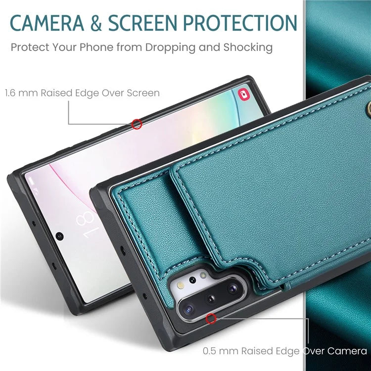 CASEME C22 Series for Samsung Galaxy Note 10 Plus 4G Case RFID Blocking Card Holder Kickstand Cover
