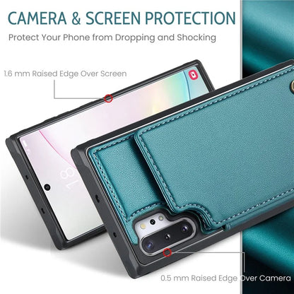 CASEME C22 Series for Samsung Galaxy Note 10 Plus 4G Case RFID Blocking Card Holder Kickstand Cover