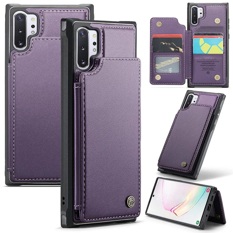CASEME C22 Series for Samsung Galaxy Note 10 Plus 4G Case RFID Blocking Card Holder Kickstand Cover