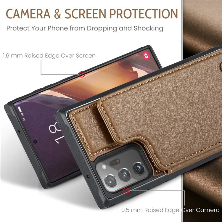 CASEME C22 Series for Samsung Galaxy Note20 Ultra / Note20 Ultra 5G Case Card Holder Phone Cover