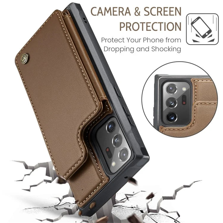 CASEME C22 Series for Samsung Galaxy Note20 Ultra / Note20 Ultra 5G Case Card Holder Phone Cover