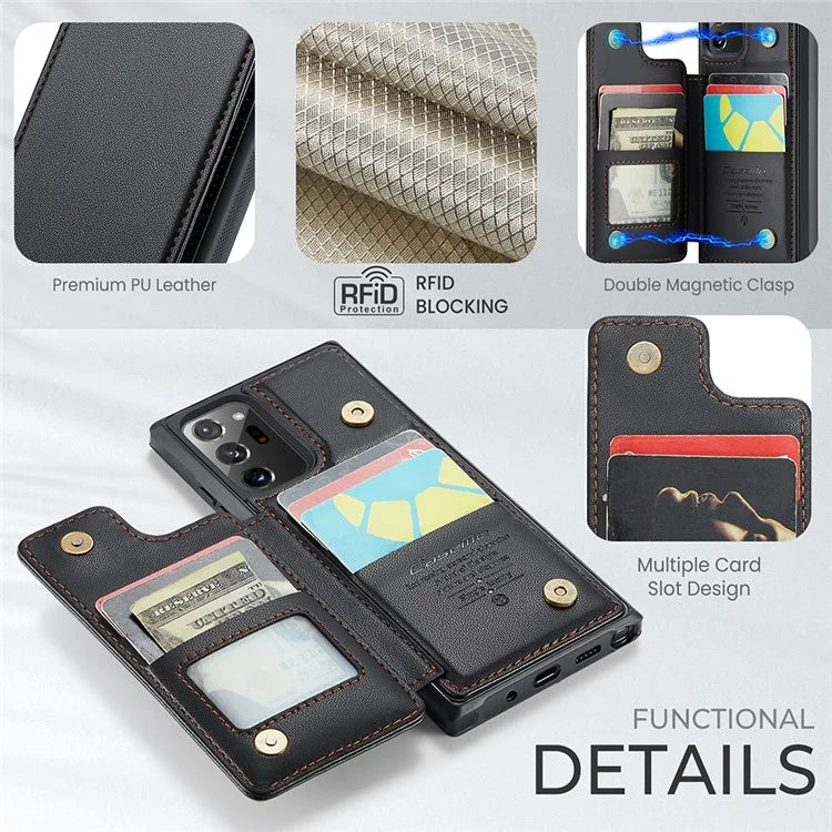CASEME C22 Series for Samsung Galaxy Note20 Ultra / Note20 Ultra 5G Case Card Holder Phone Cover