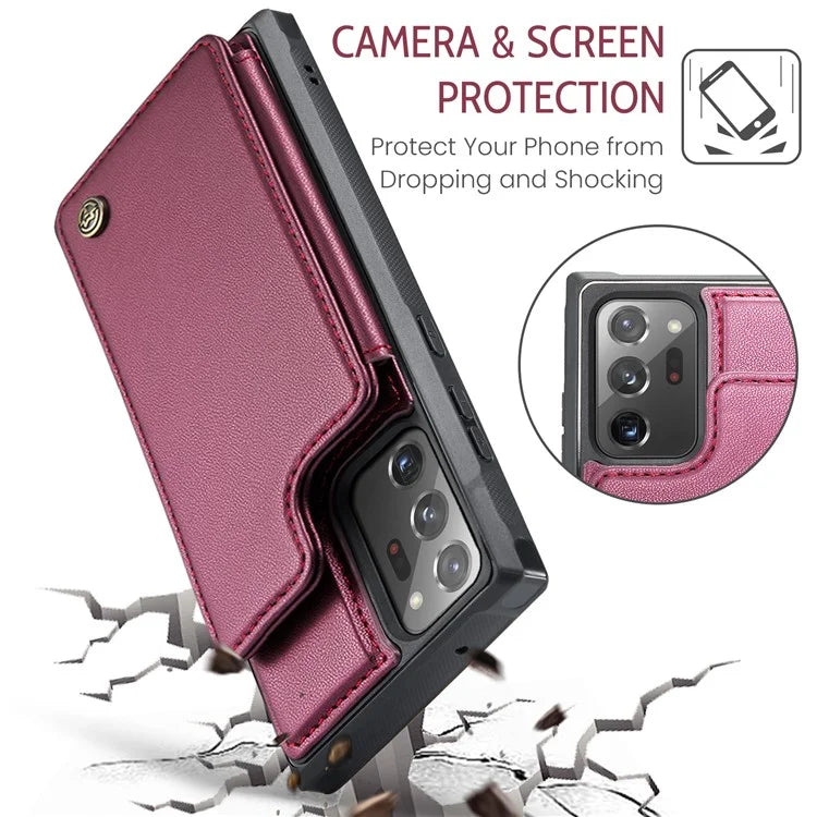 CASEME C22 Series for Samsung Galaxy Note20 Ultra / Note20 Ultra 5G Case Card Holder Phone Cover