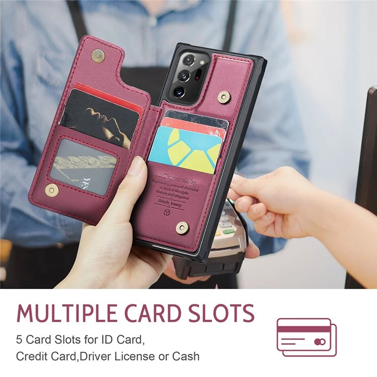 CASEME C22 Series for Samsung Galaxy Note20 Ultra / Note20 Ultra 5G Case Card Holder Phone Cover