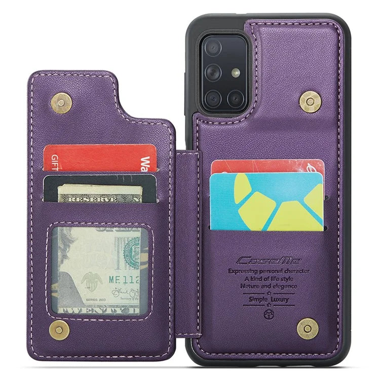 CASEME C22 Series for Samsung Galaxy A51 4G SM-A515 Case Kickstand Phone Cover with 4 Card Slots