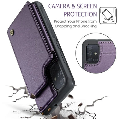 CASEME C22 Series for Samsung Galaxy A51 4G SM-A515 Case Kickstand Phone Cover with 4 Card Slots