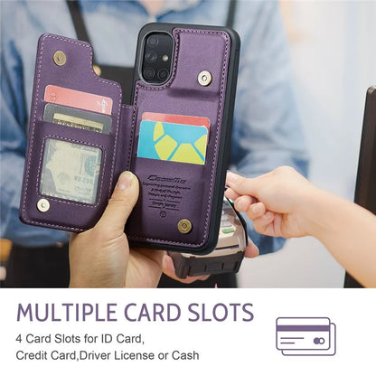 CASEME C22 Series for Samsung Galaxy A51 4G SM-A515 Case Kickstand Phone Cover with 4 Card Slots