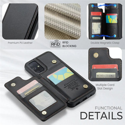 CASEME C22 Series for Samsung Galaxy A51 4G SM-A515 Case Kickstand Phone Cover with 4 Card Slots