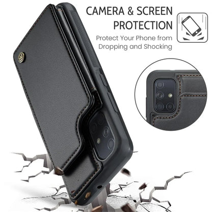 CASEME C22 Series for Samsung Galaxy A51 4G SM-A515 Case Kickstand Phone Cover with 4 Card Slots