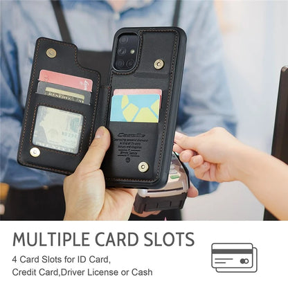 CASEME C22 Series for Samsung Galaxy A51 4G SM-A515 Case Kickstand Phone Cover with 4 Card Slots