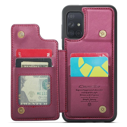 CASEME C22 Series for Samsung Galaxy A51 4G SM-A515 Case Kickstand Phone Cover with 4 Card Slots